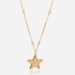 Stainless steel zirconia star necklace